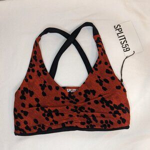 Splits59 Bruna Airweight Sports Bra in Brick Animal Print - Size XS